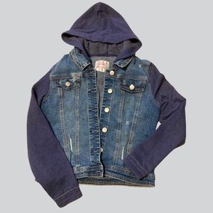Justice Denim/Sweatshirt Hooded Jacket